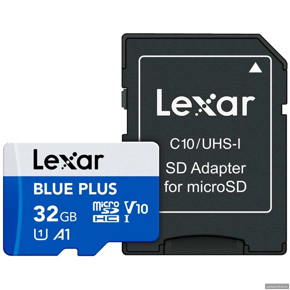 Lexar microSDHC Blue Plus 32GB 100MB/s -minneskort